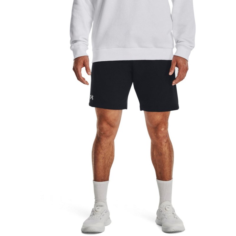 Under Armour Men's Rival Fleece Shorts Black/White, 2X-Large Tall - Men's Athletic Core Bottoms at Academy Sports