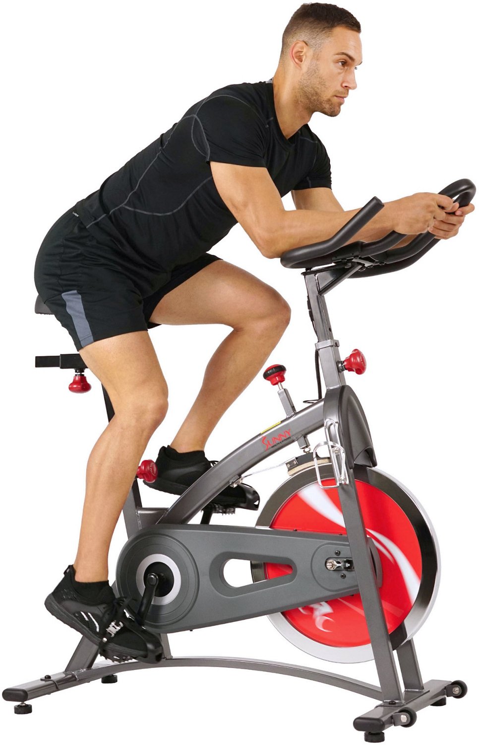 Sunny Health Fitness Belt Drive Indoor Cycling Bike Academy