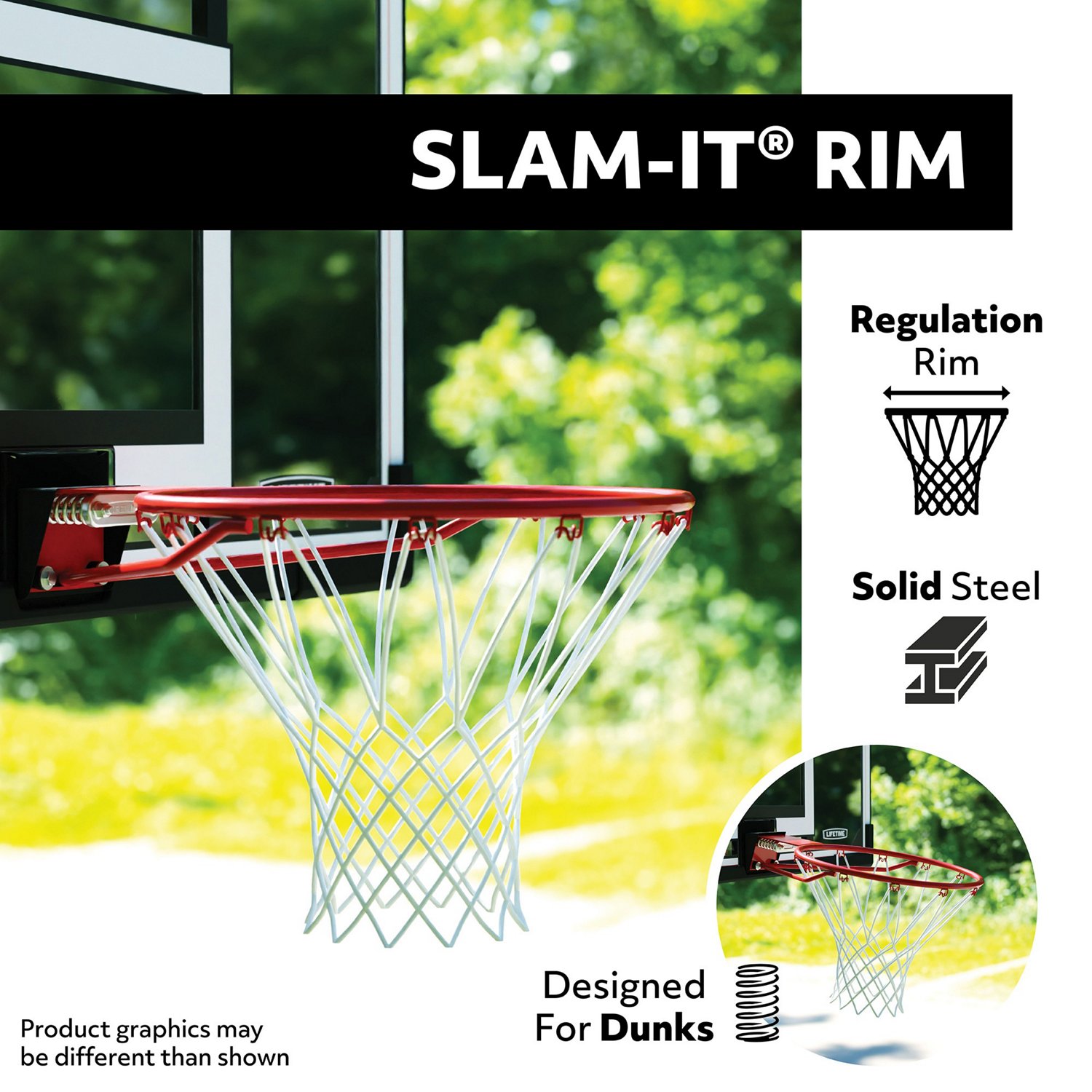 Lifetime 44 in Polycarbonate Basketball Backboard and Rim Combo                                                                  - view number 3