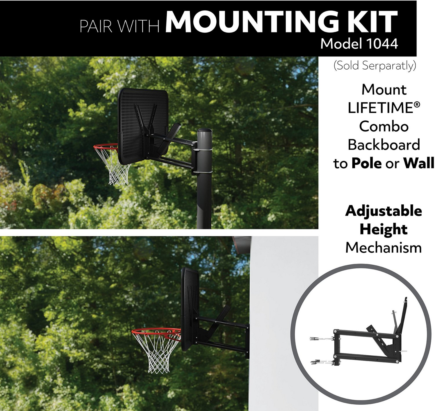 Lifetime 44 in Polycarbonate Basketball Backboard and Rim Combo                                                                  - view number 4