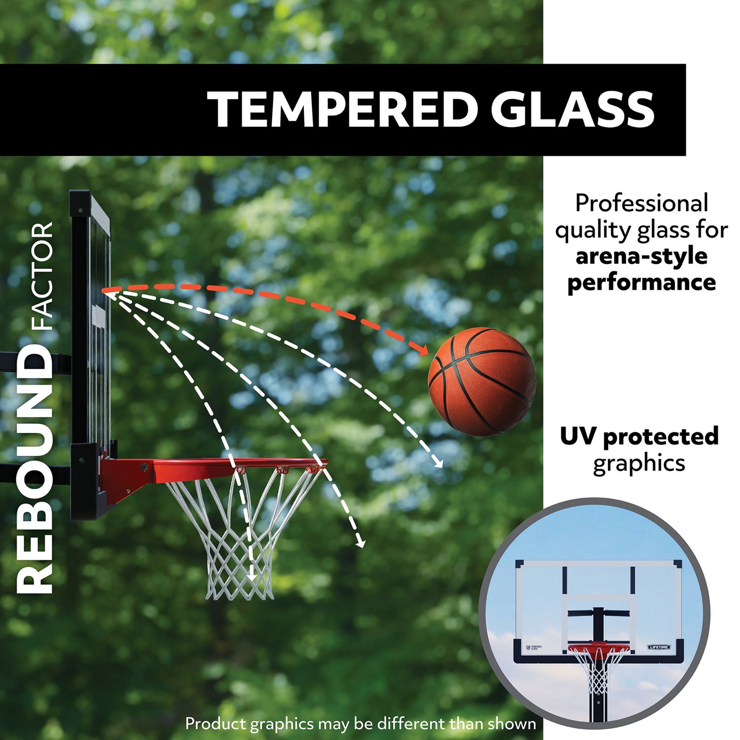 Lifetime Mammoth Bolt Down 60 in Glass Basketball Hoop                                                                           - view number 2