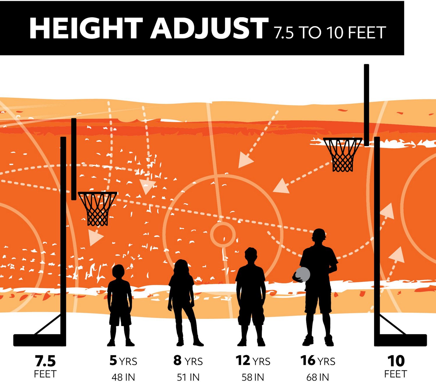 Lifetime Mammoth Bolt Down 72 in Glass Basketball Hoop                                                                           - view number 6