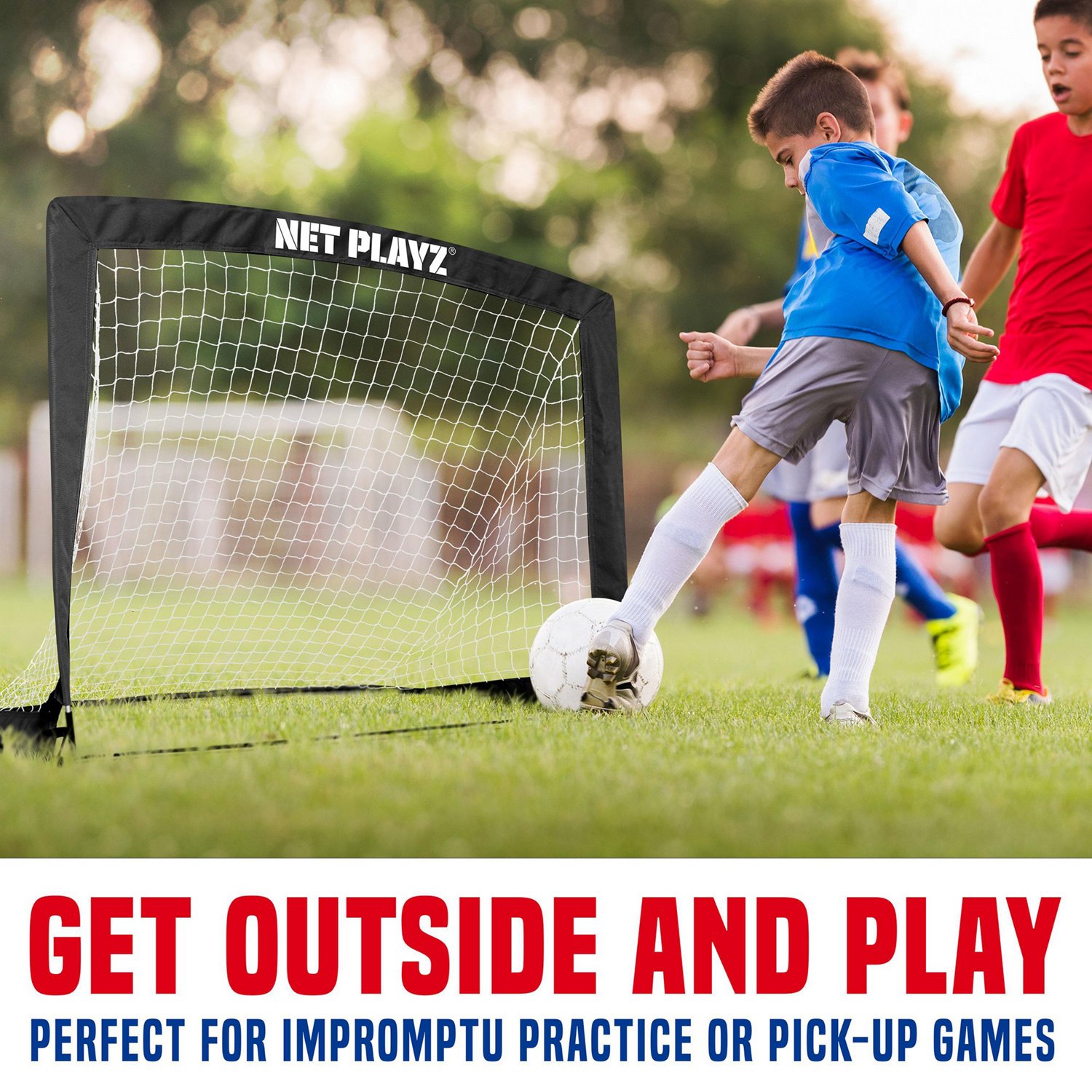 NetPlayz 4 ft x 3 ft x 3 ft Instant Pop-Up Portable Soccer Goals 2-Pack - view number 2