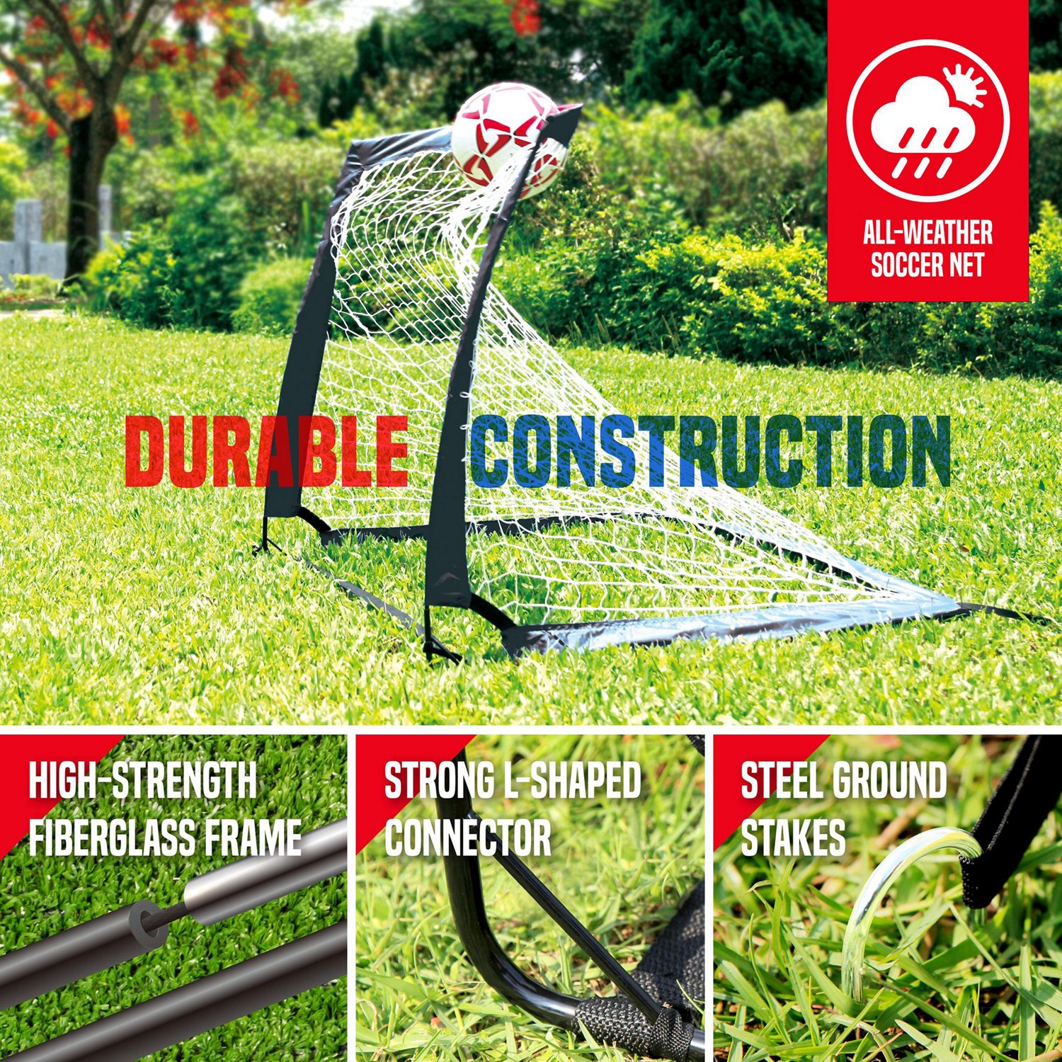 NetPlayz 4 ft x 3 ft x 3 ft Instant Pop-Up Portable Soccer Goals 2-Pack - view number 5