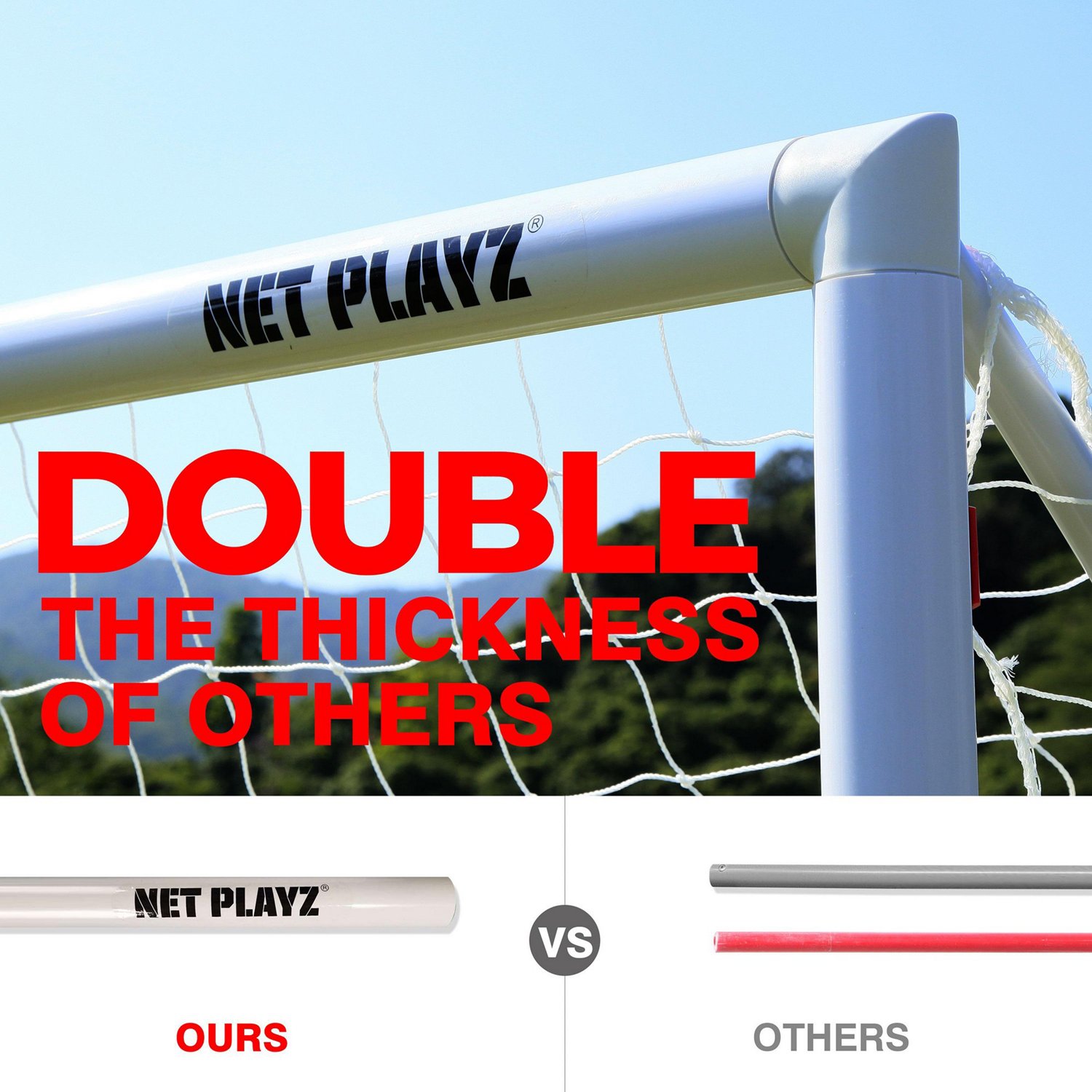 NetPlayz 4 ft x 2 ft x 3 ft Backyard PVC Soccer Goal - view number 3