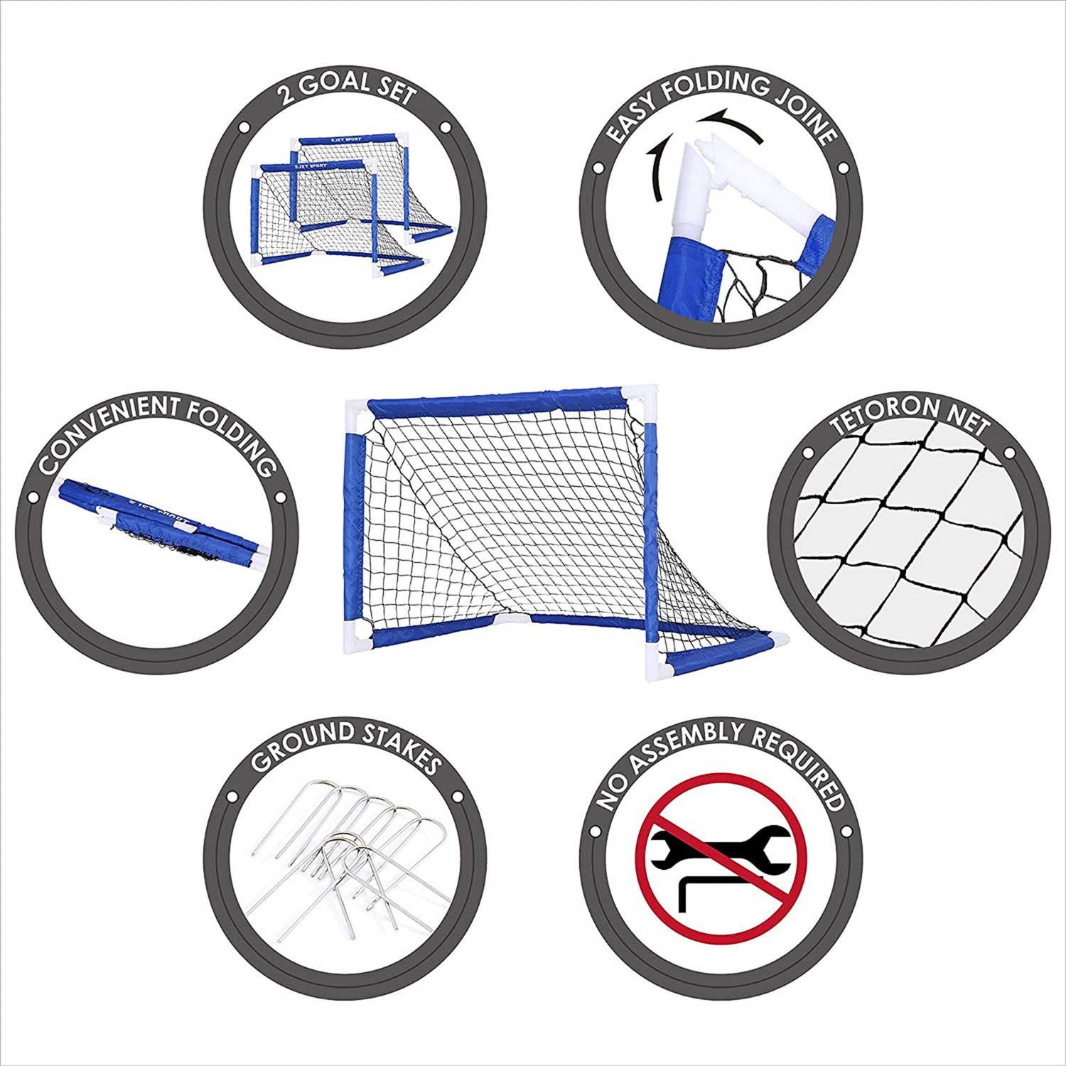 E-Jet Sport Kids' 3 ft x 2 ft x 2 ft Portable Soccer Goals 2-Pack - view number 4
