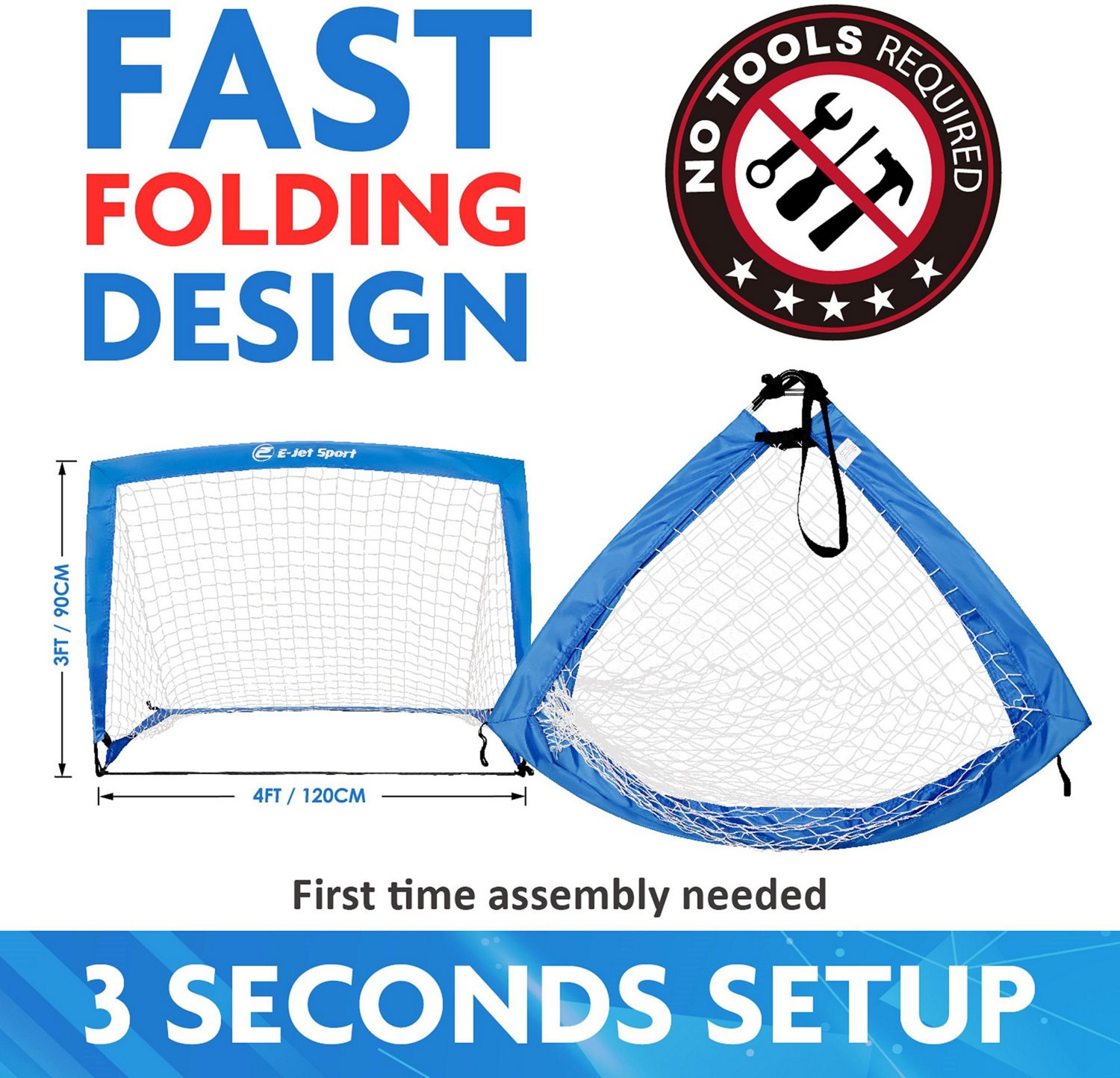E-Jet Sport 4 ft x 3 ft x 3 ft Portable Soccer Goals 2-Pack                                                                      - view number 2