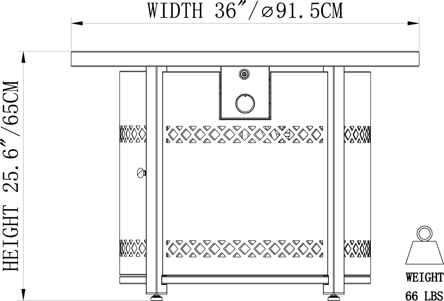 Mosaic Kingsland II 36 in Gas Fire Pit Academy