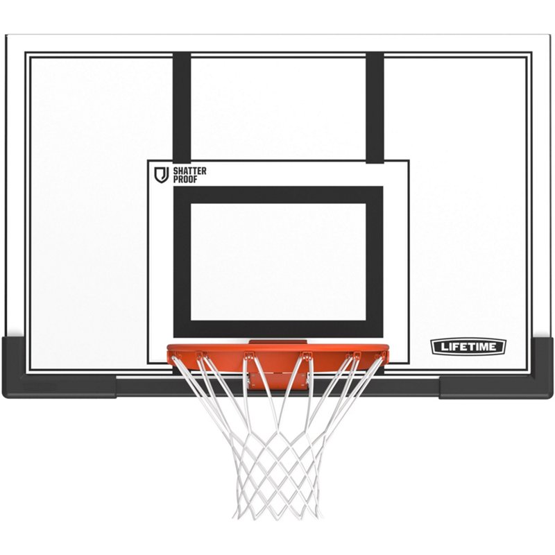 Lifetime Basketball 50 in Polycarbonate Backboard and Rim Combo - Basketball Systems at Academy Sports