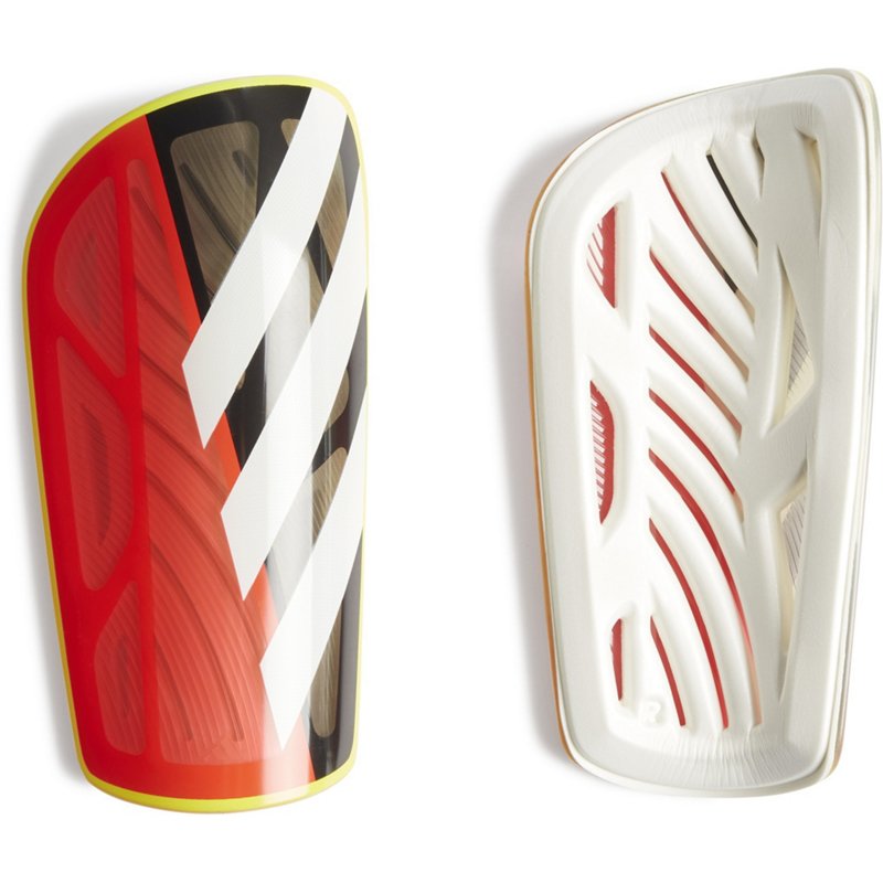 adidas Adults' Tiro League Soccer Shine Guards Bright Red/Black, Medium - Soccer Equipment at Academy Sports