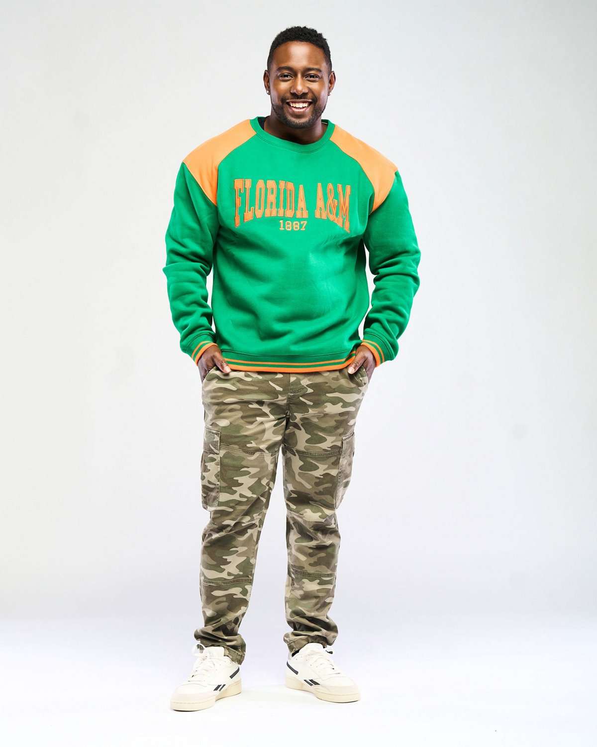 Sacred Heart Adults' Florida A&M University Colorblock Crew Sweatshirt