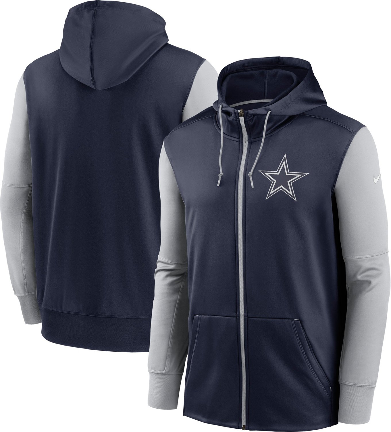 Nike Men's Dallas Cowboys Colorblock Therma Full Zip Hoodie