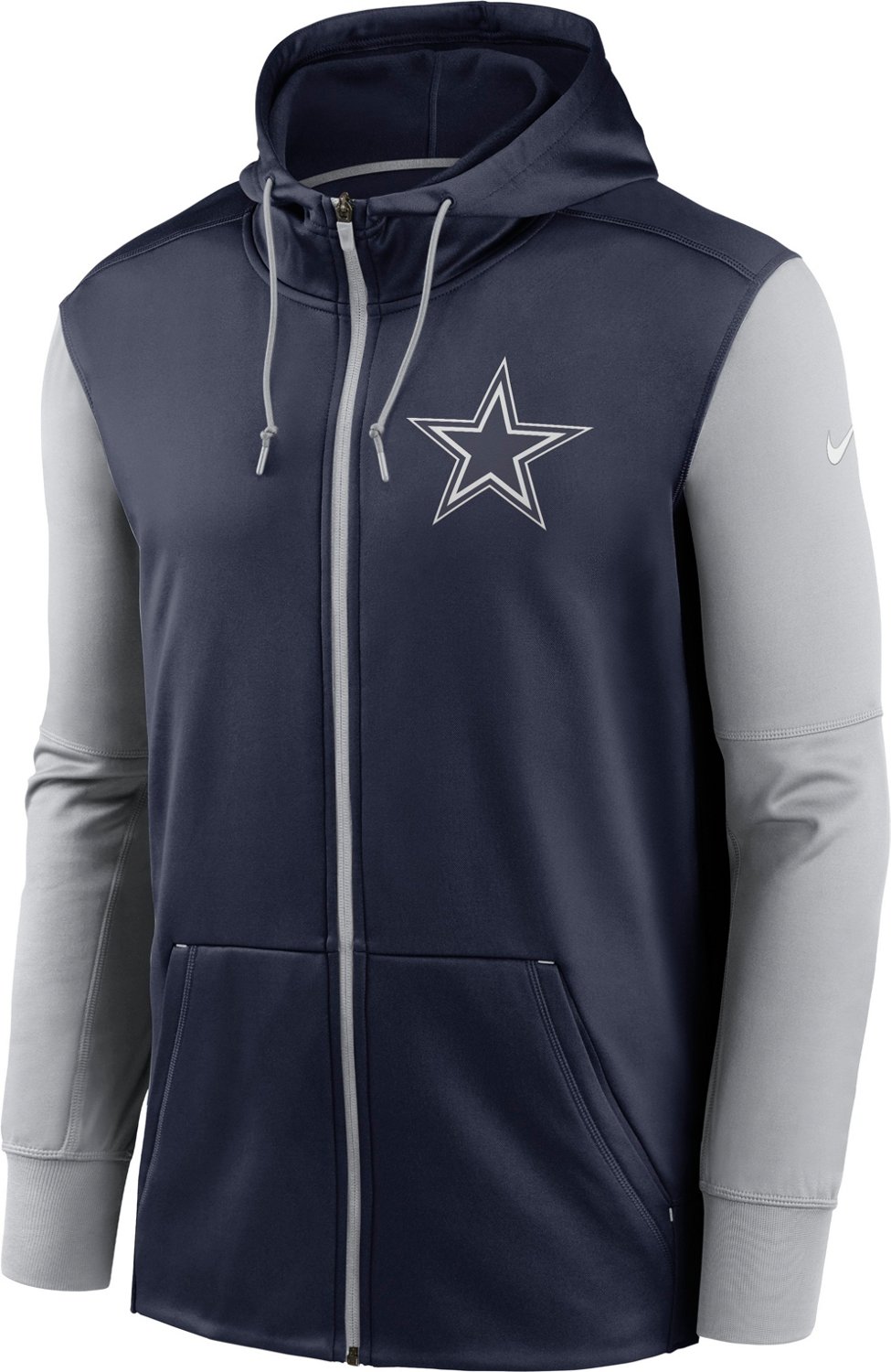 Nike Men's Dallas Cowboys Colorblock Therma Full Zip Hoodie - view number 2