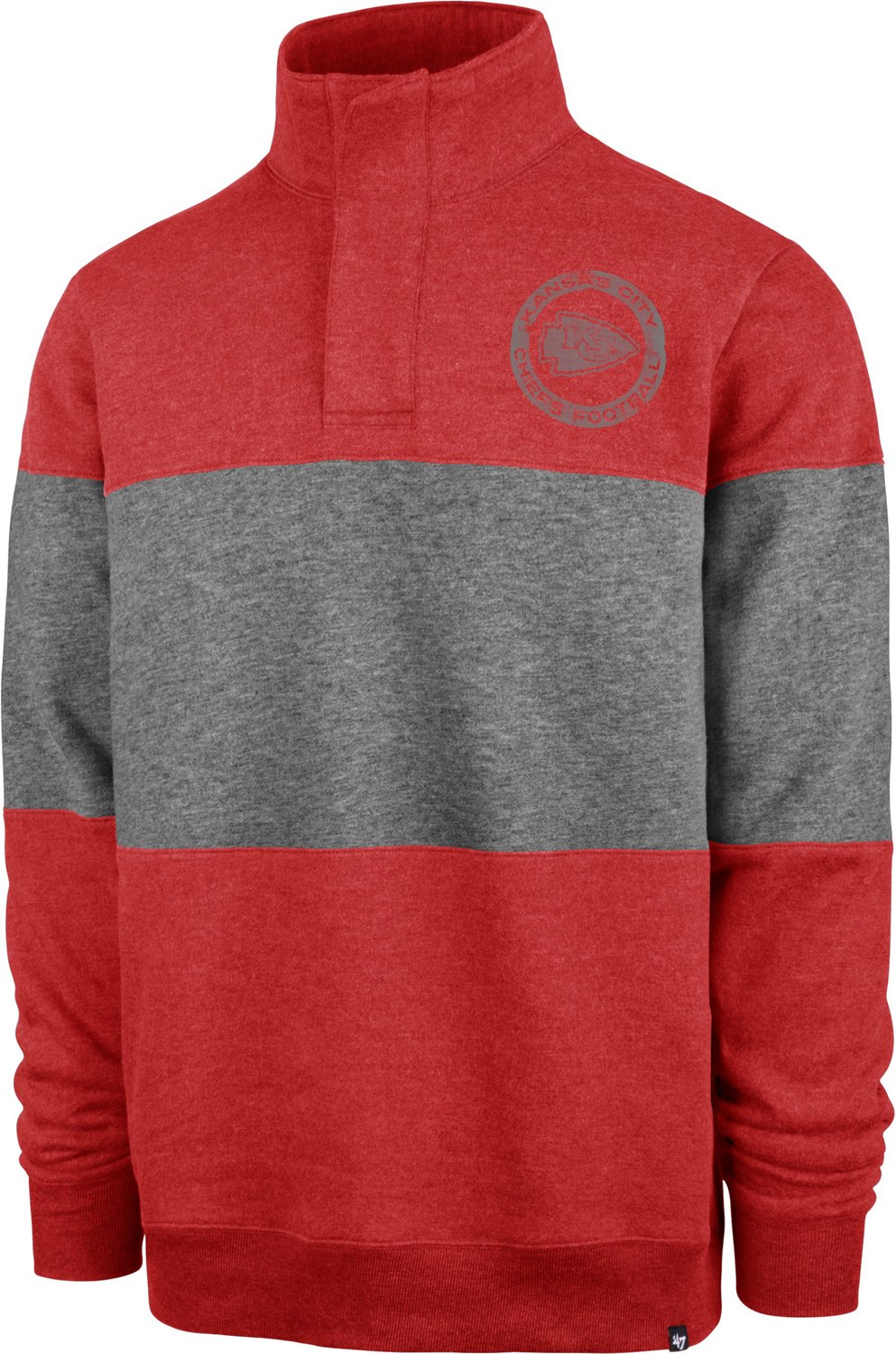'47 Men's Kansas City Chiefs Rounders Wyatt 1/4 Snap Sweatshirt