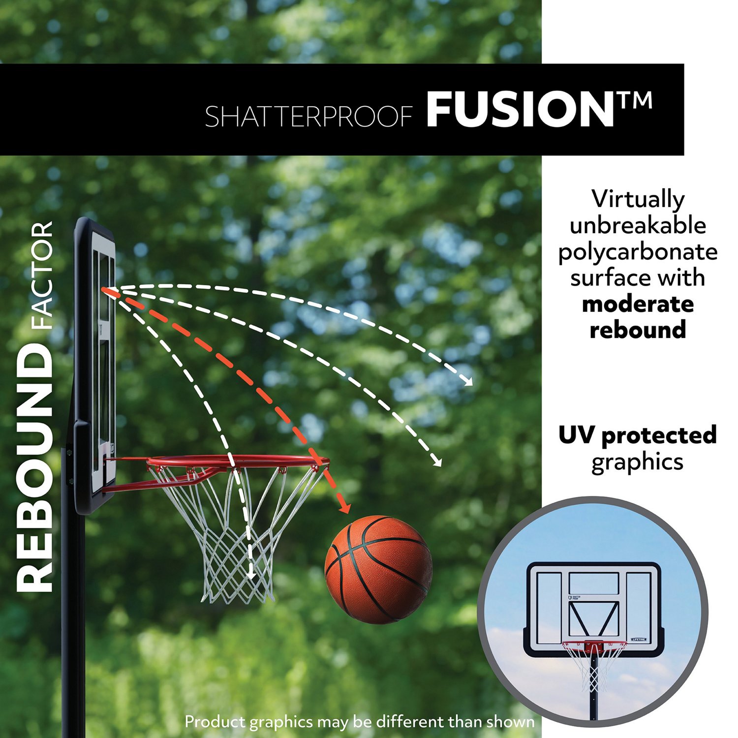 Lifetime Courtside 48 in Polycarbonate Portable Basketball Hoop - view number 2