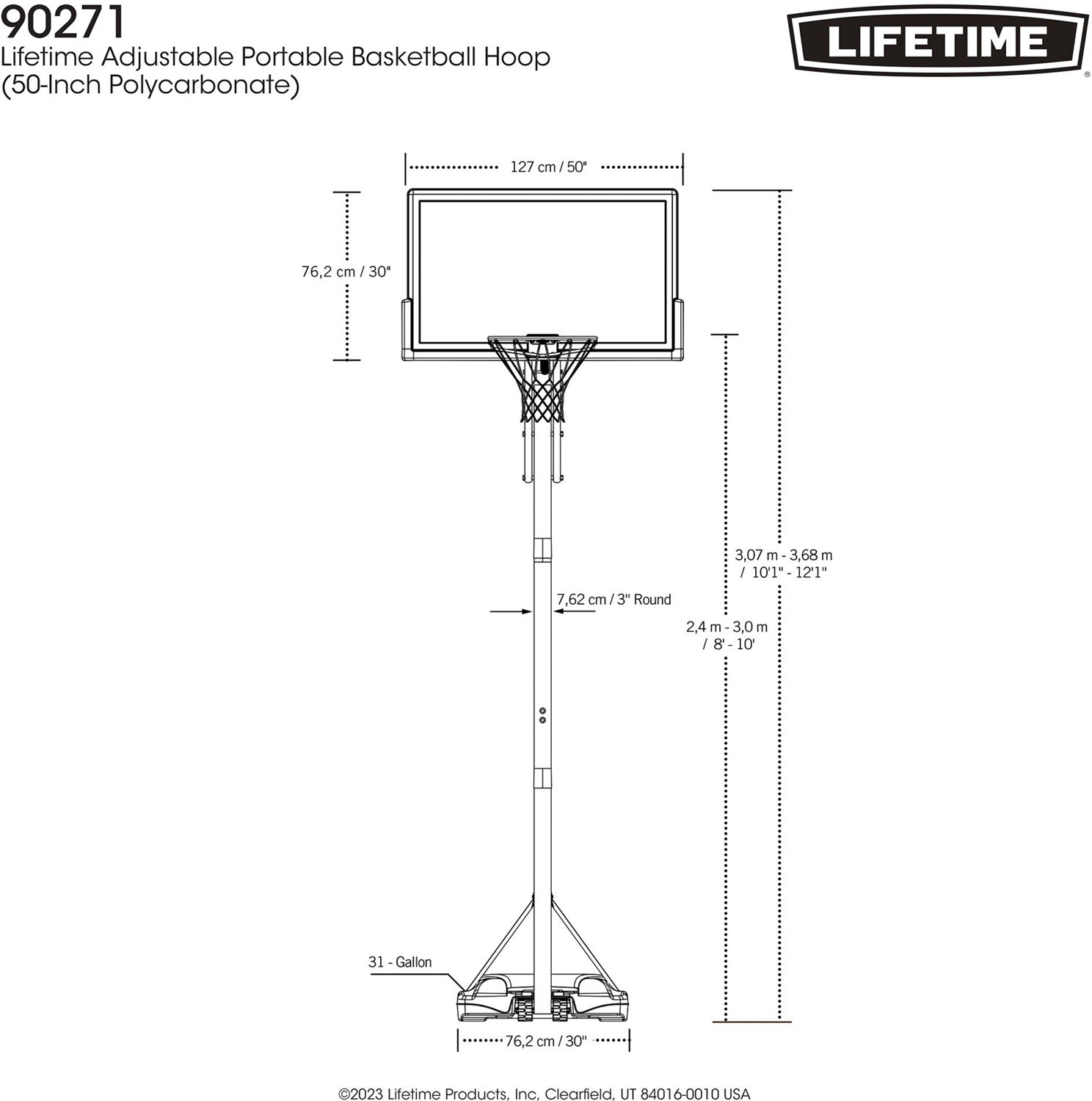 Lifetime 50 in Portable Basketball Hoop - view number 6