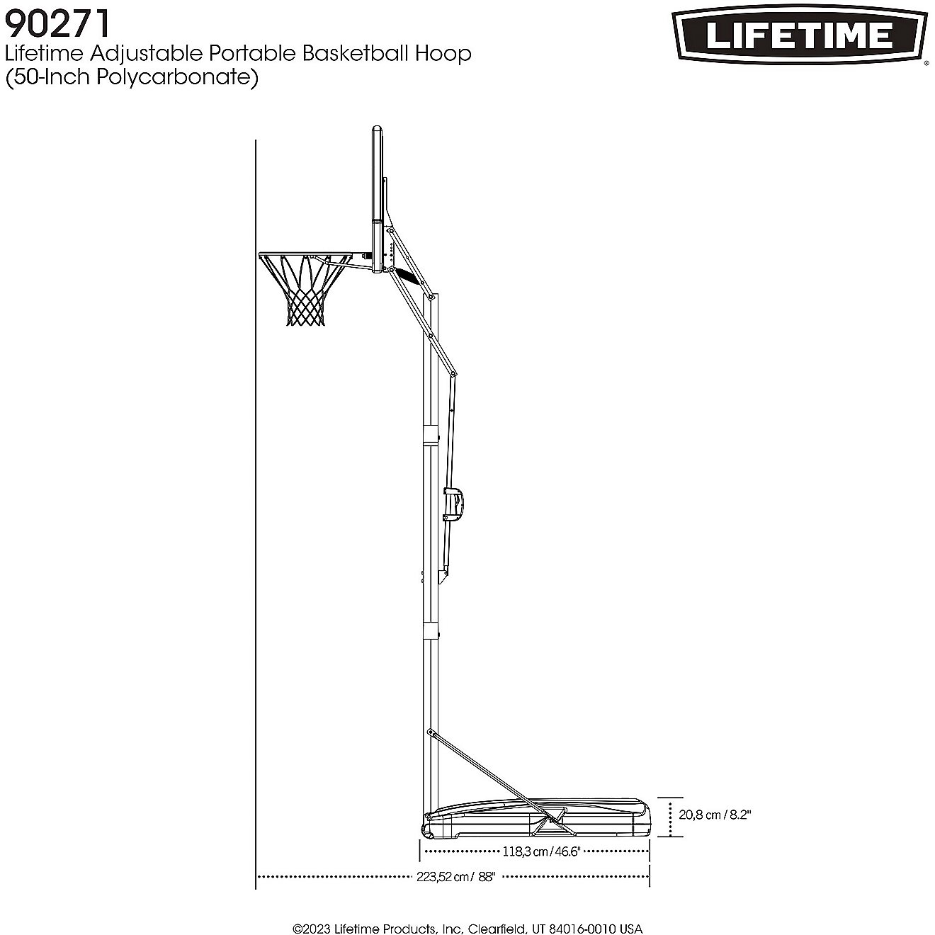 Lifetime 50" Makrolon® Portable Basketball Hoop                                                                                 - view number 8