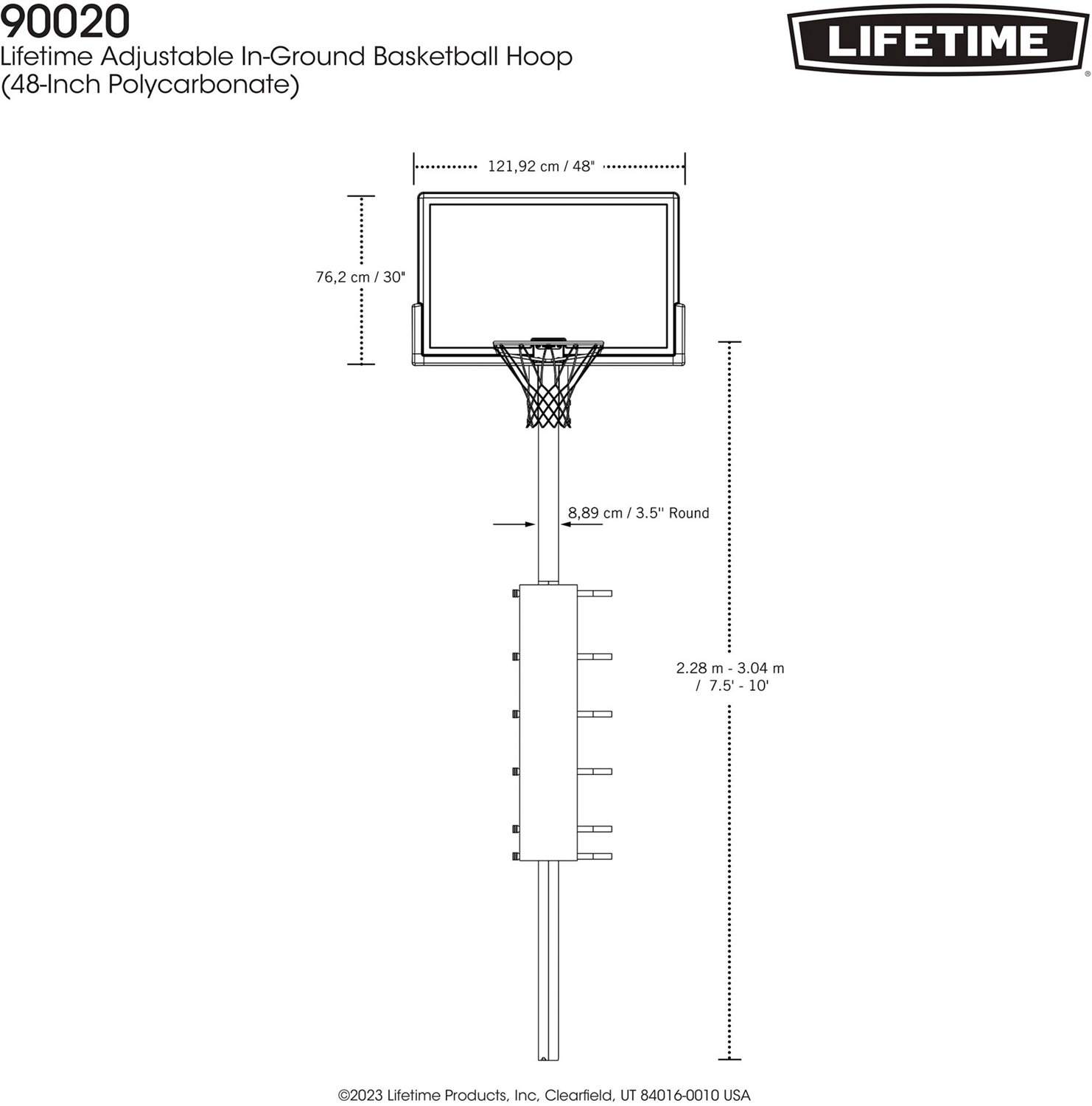 Lifetime 48 in Action Grip Polycarbonate Inground Basketball Hoop - view number 6