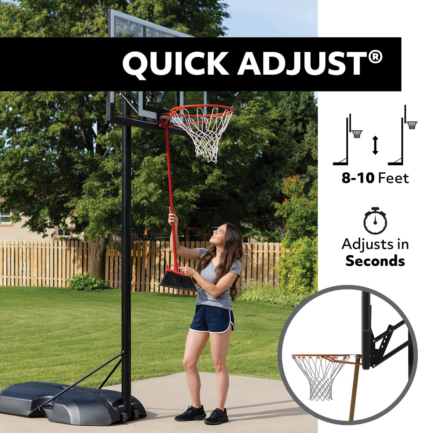 Lifetime Courtside 48 in Portable Polycarbonate Basketball Hoop                                                                  - view number 4