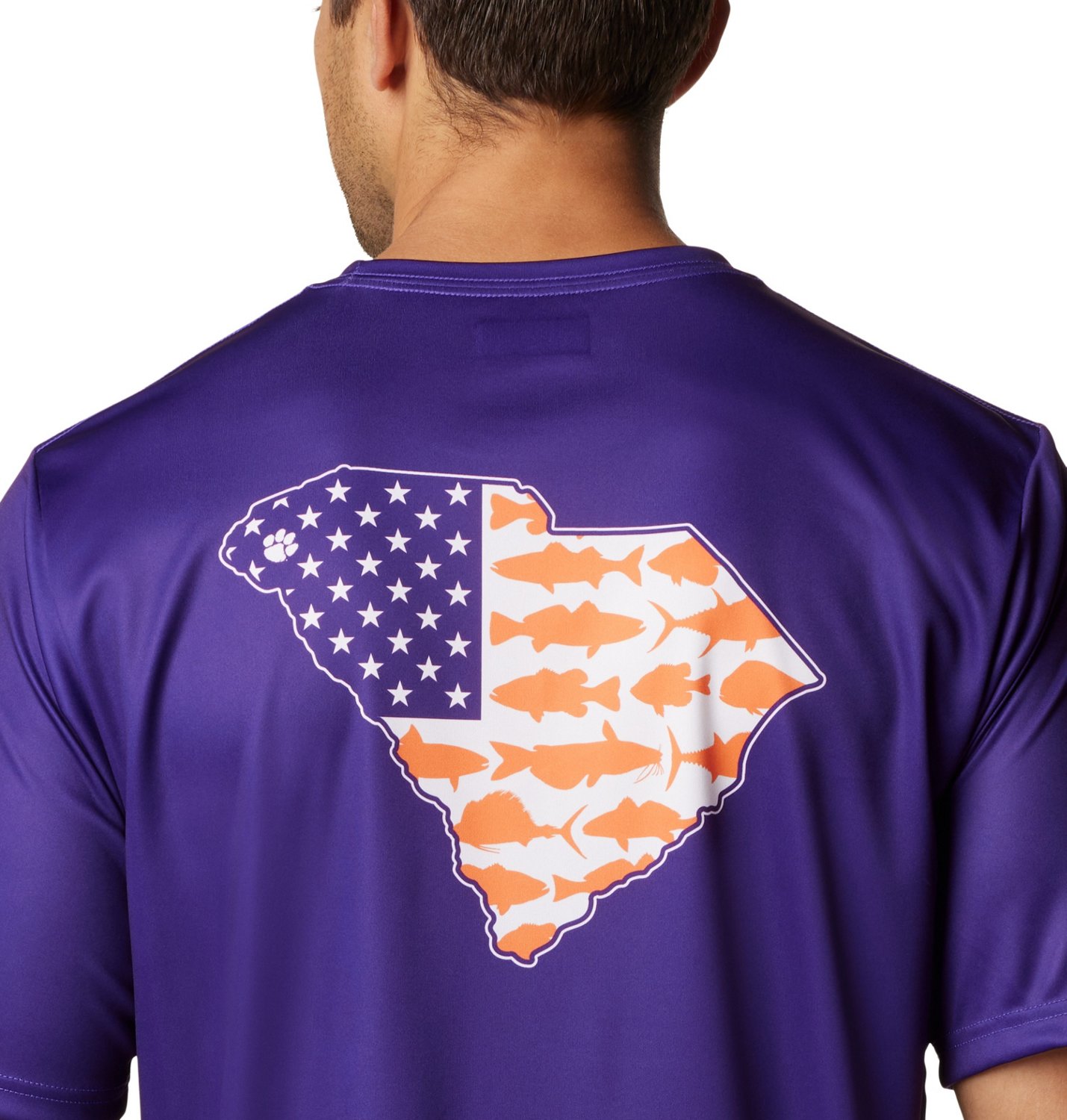 Columbia Sportswear Men's Clemson University Flag Terminal Tackle T-shirt - view number 4