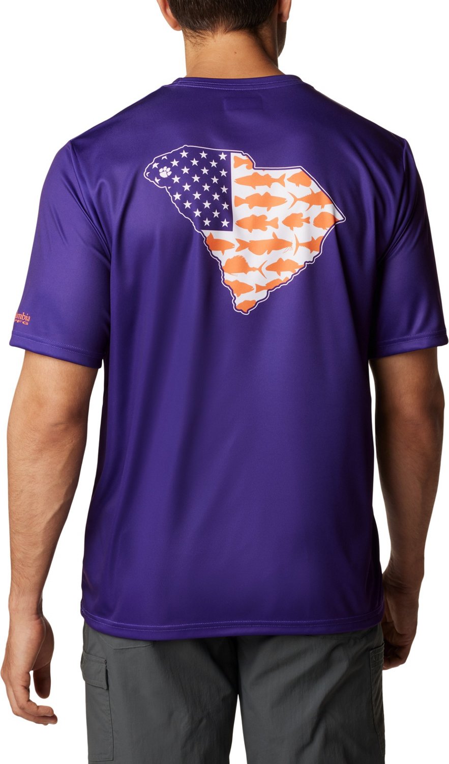 Columbia Sportswear Men's Clemson University Flag Terminal Tackle T-shirt - view number 2