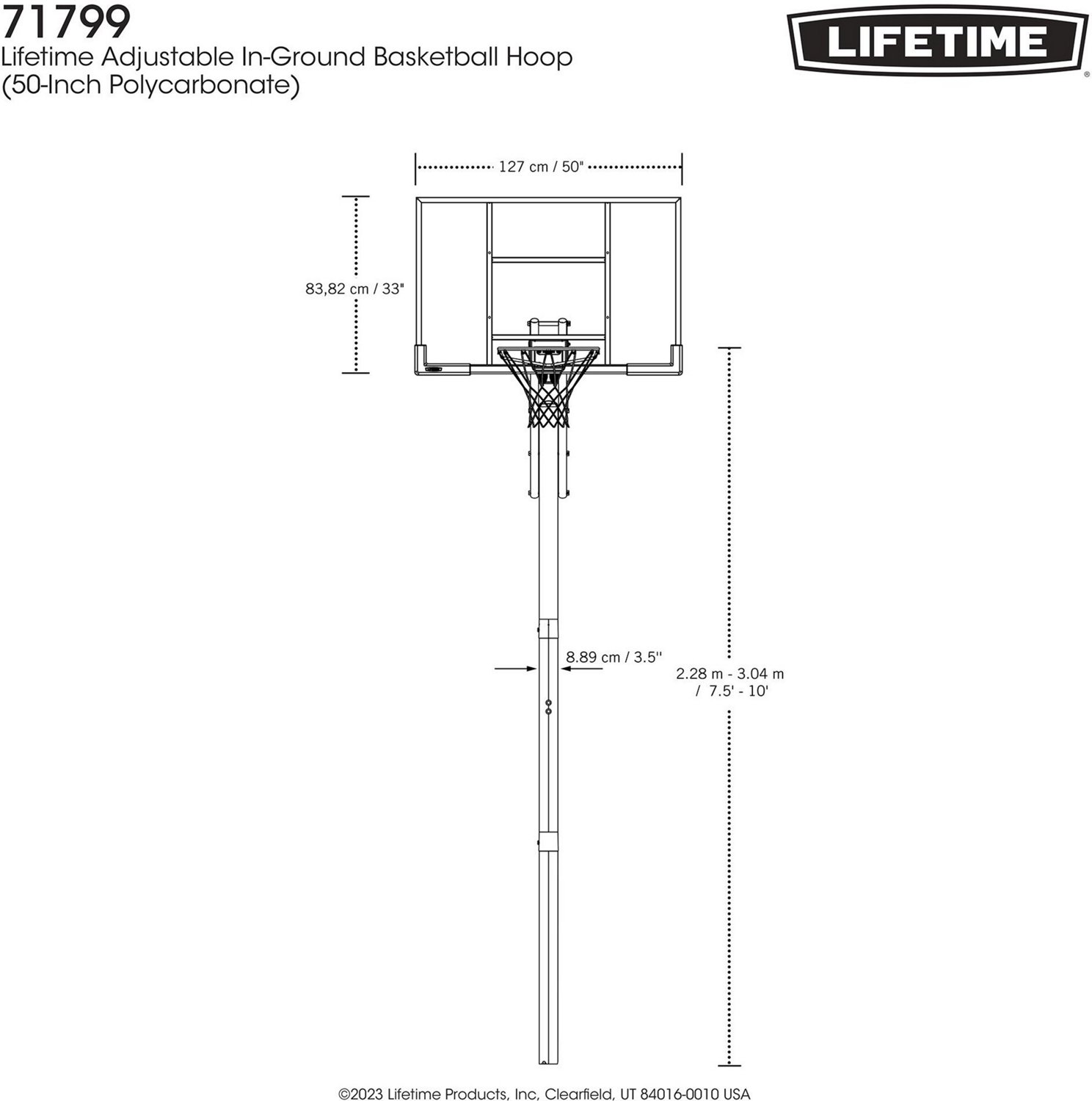 Lifetime 50 in Inground Basketball Hoop - view number 8
