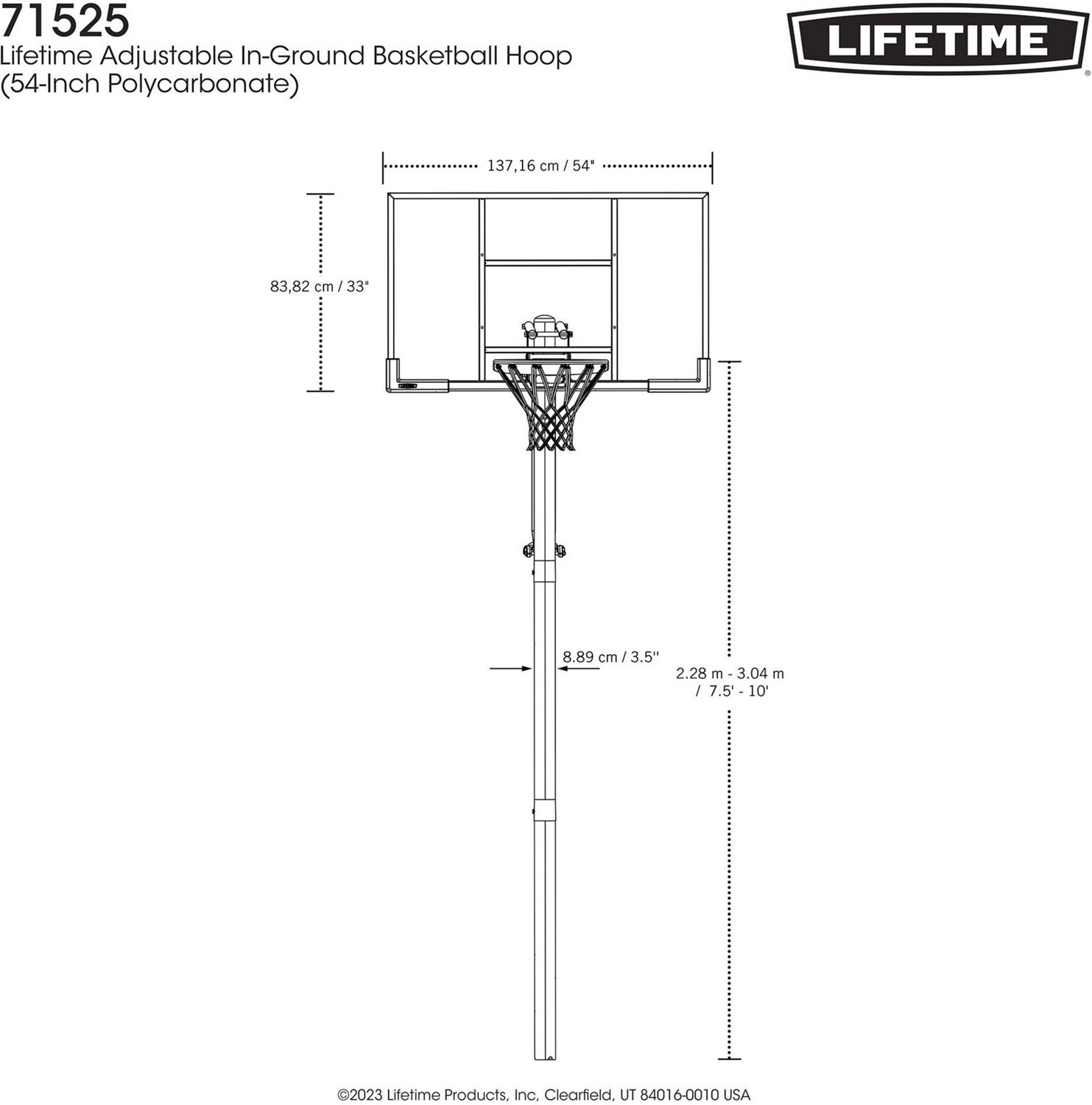 Lifetime 54 in Inground Basketball Hoop - view number 7