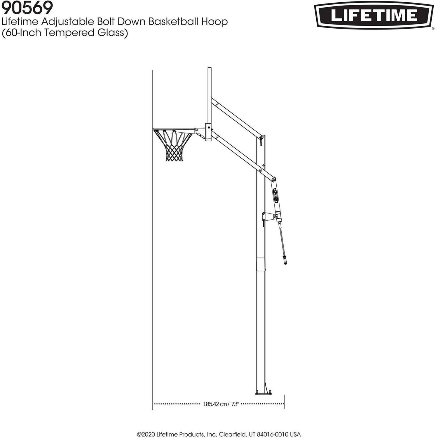 Lifetime 60 in Inground Tempered-Glass Basketball Hoop                                                                           - view number 8