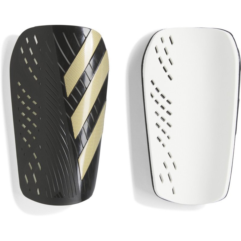 adidas Adults' Tiro Club Soccer Shin Guards Black/Gold, Small - Soccer Equipment at Academy Sports