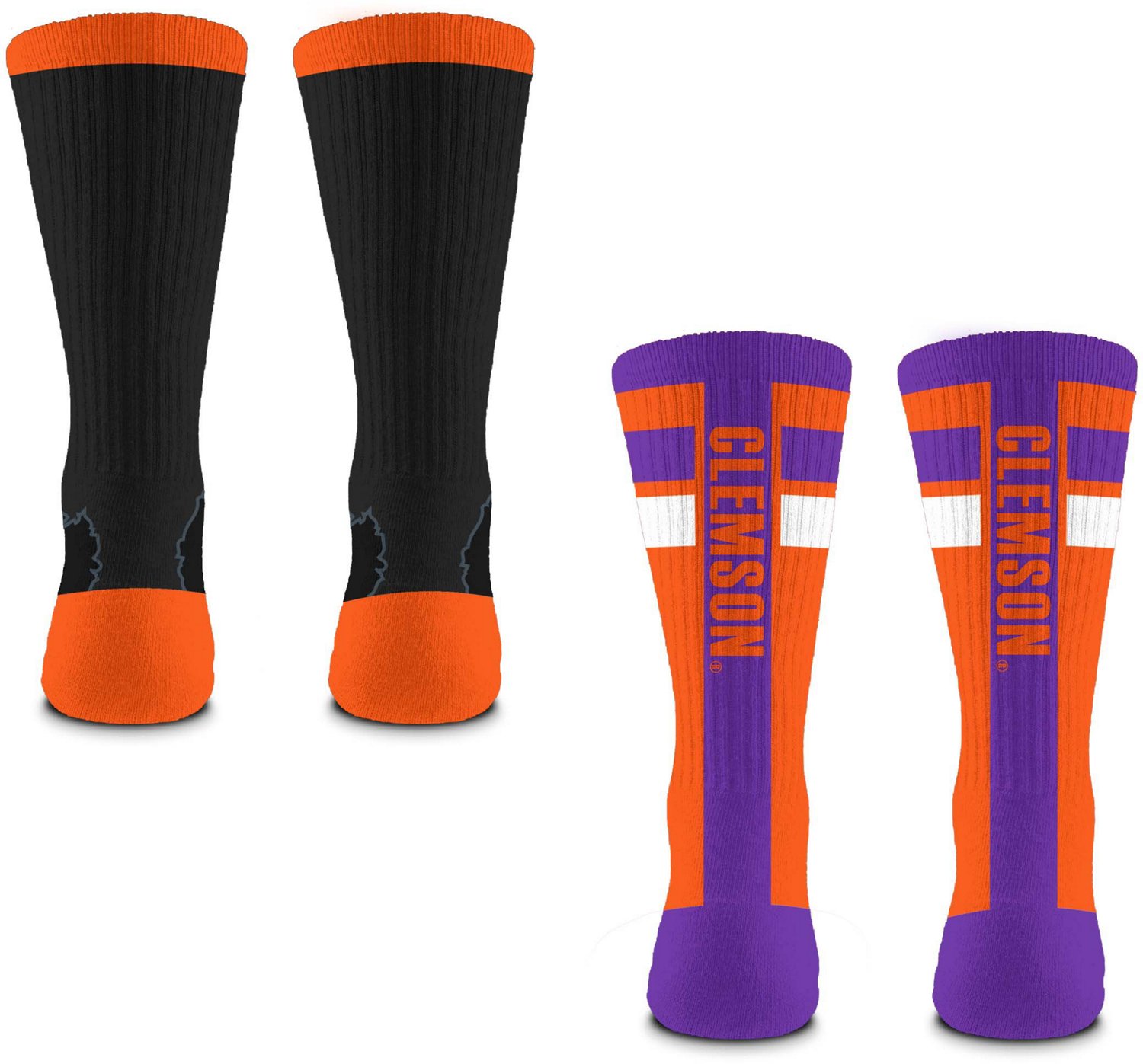 For Bare Feet Clemson University Double Duo Crew Socks 2 Pack - view number 2