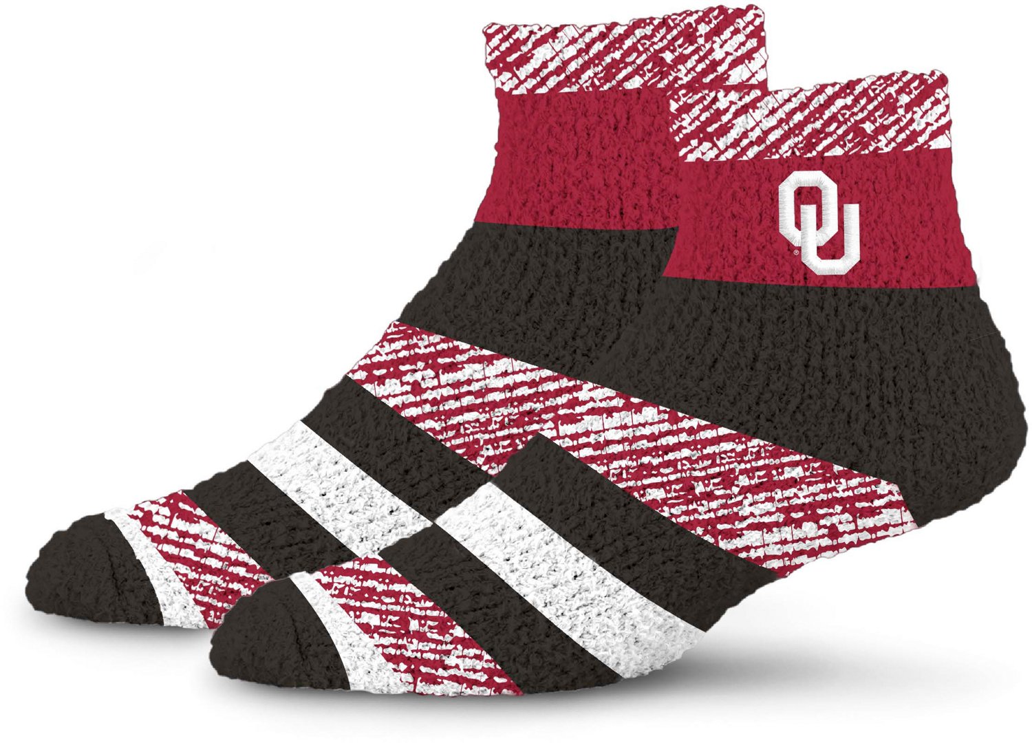 For Bare Feet Acrylic University of Oklahoma Rainbow RMC Sleep Quarter Socks 1 Pack