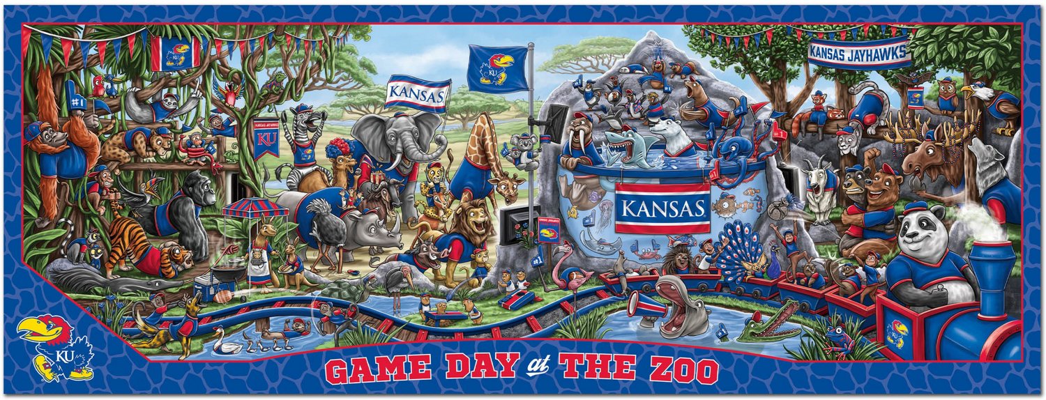 YouTheFan University of Kansas Game Day At The Zoo 500-Piece Puzzle  - view number 2