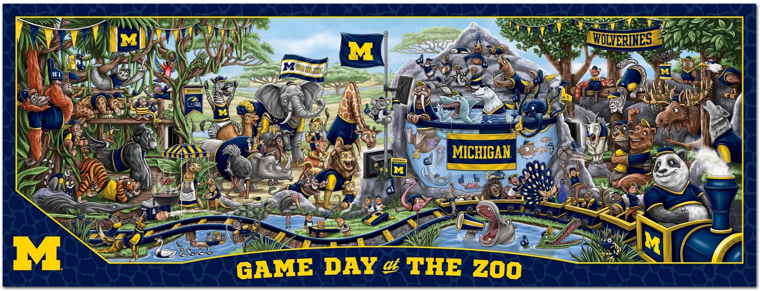 YouTheFan University of Michigan Game Day At The Zoo 500-Piece Puzzle  - view number 2