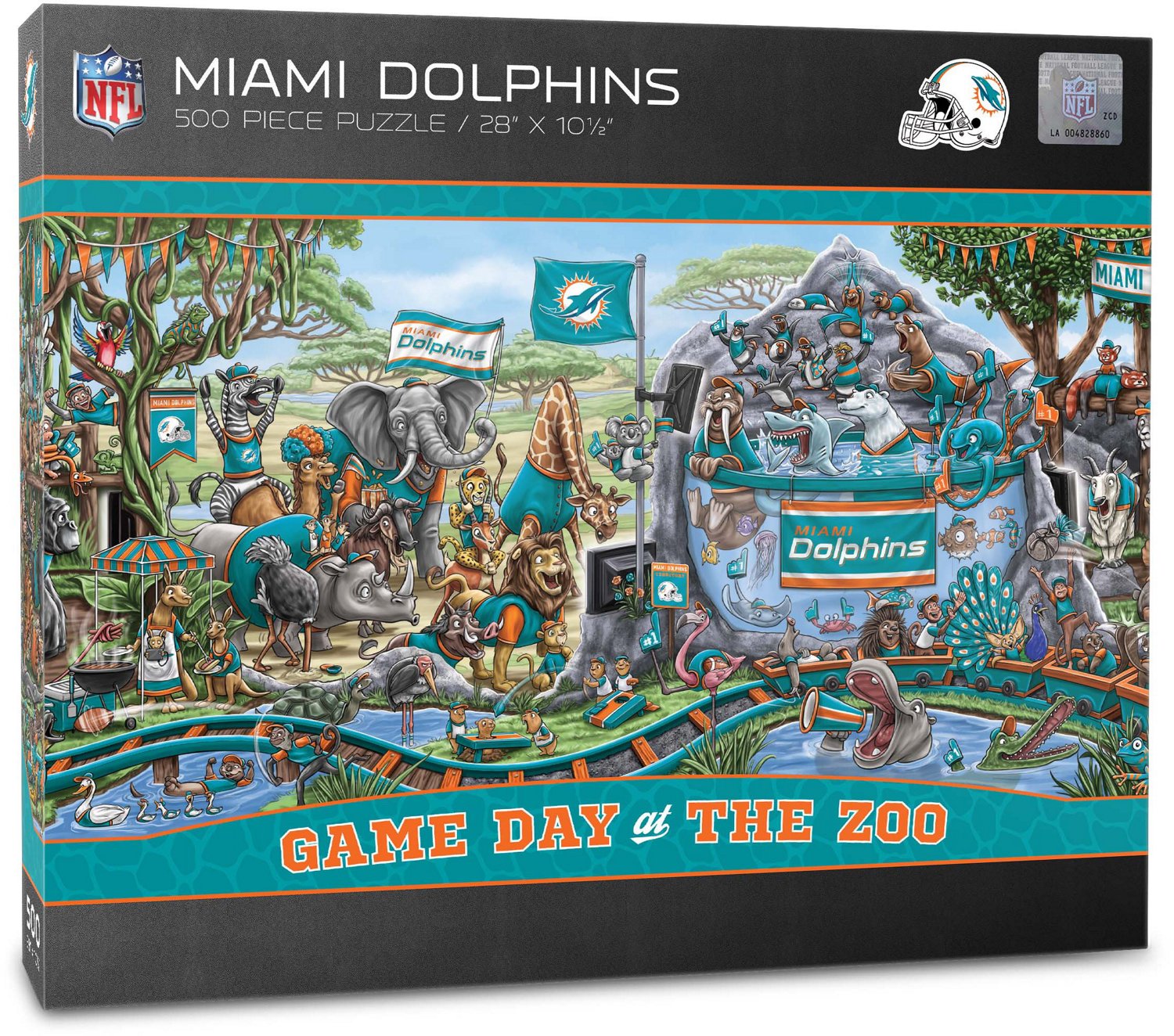 YouTheFan Miami Dolphins Game Day At The Zoo 500-Piece Puzzle