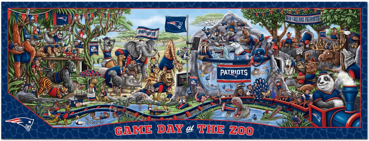 YouTheFan New England Patriots Game Day At The Zoo 500-Piece Puzzle                                                              - view number 2