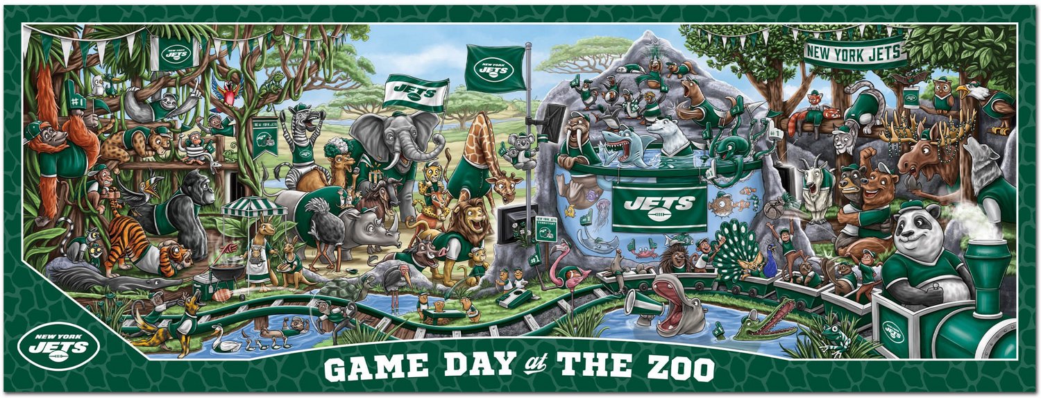 YouTheFan New York Jets Game Day At The Zoo 500-Piece Puzzle                                                                     - view number 2