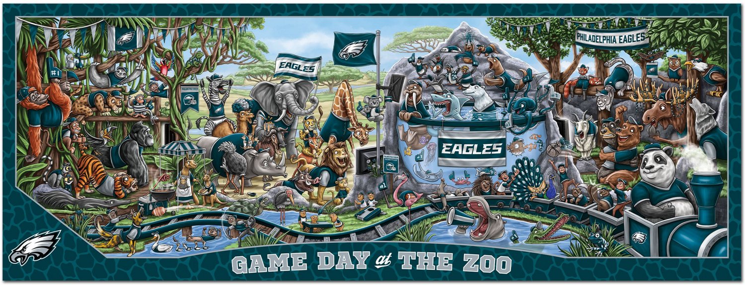 YouTheFan Philadelphia Eagles Game Day At The Zoo 500-Piece Puzzle  - view number 2