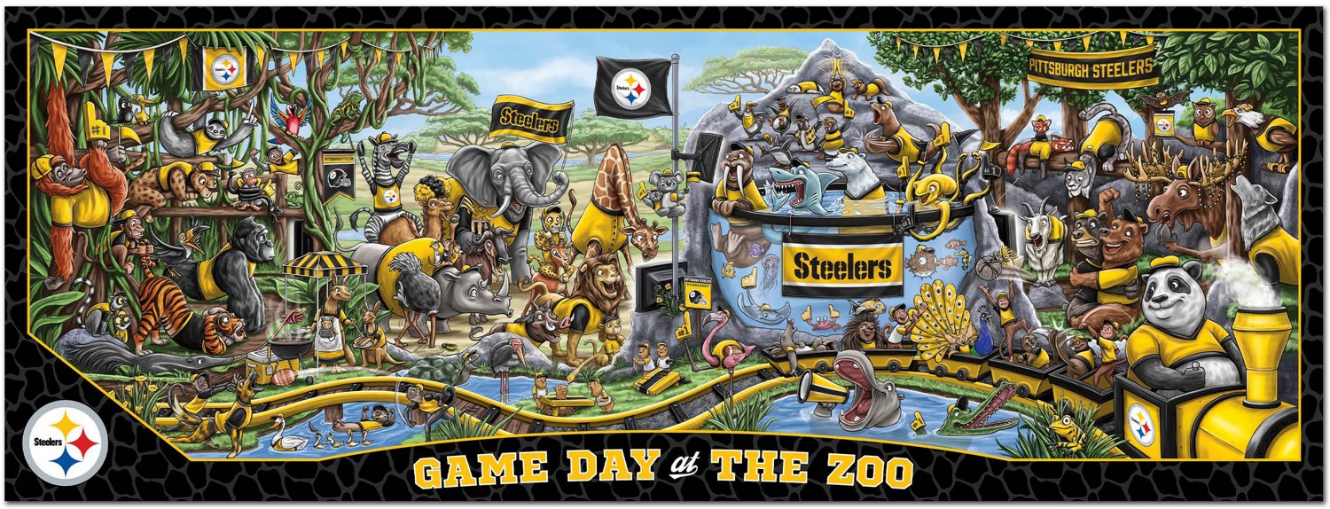 YouTheFan Pittsburgh Steelers Game Day At The Zoo 500-Piece Puzzle  - view number 2
