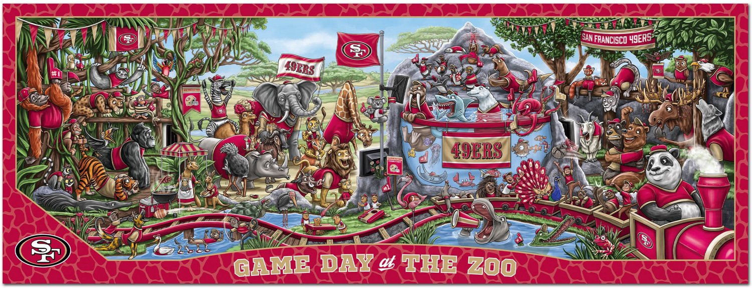 YouTheFan San Francisco 49ers Game Day At The Zoo 500-Piece Puzzle - view number 2