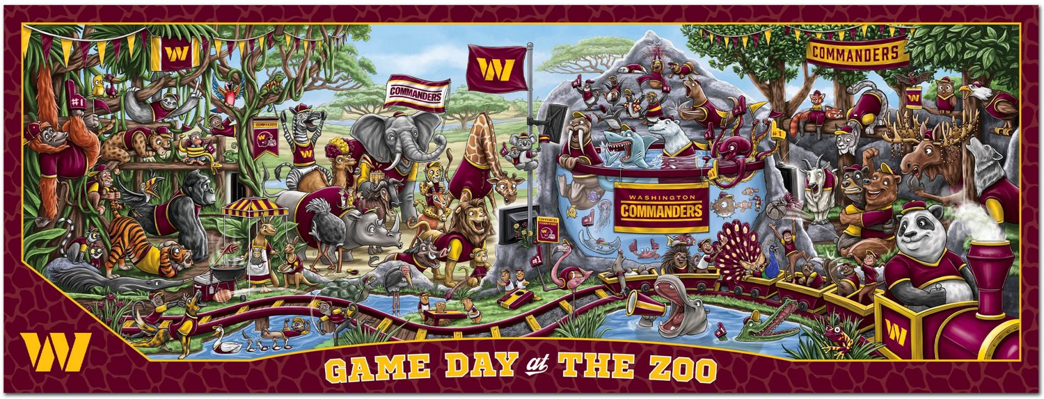 YouTheFan Washington Commanders Game Day At The Zoo 500-Piece Puzzle  - view number 2