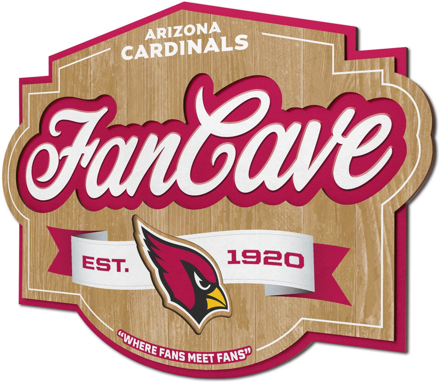 YouTheFan Arizona Cardinals Fan Cave Sign  - view number 1