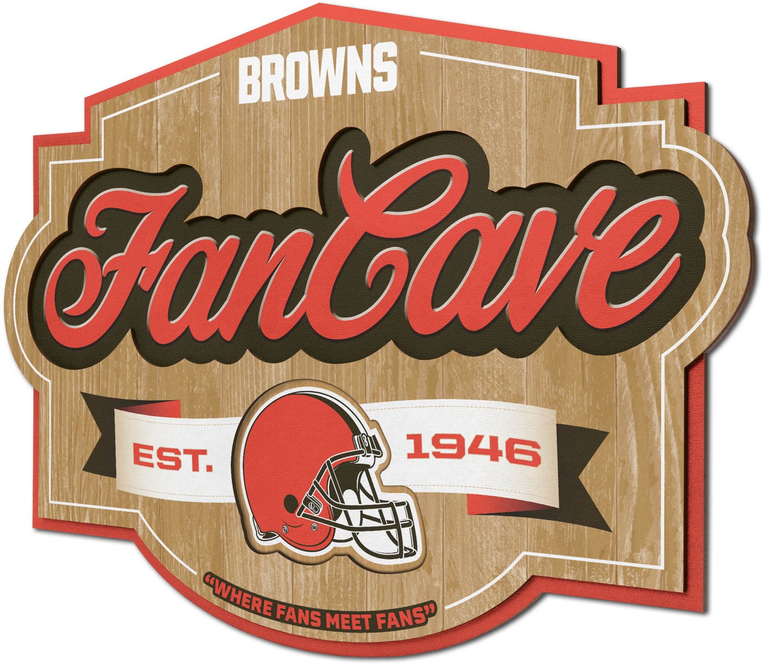 YouTheFan Cleveland Browns Fan Cave Sign  - view number 1