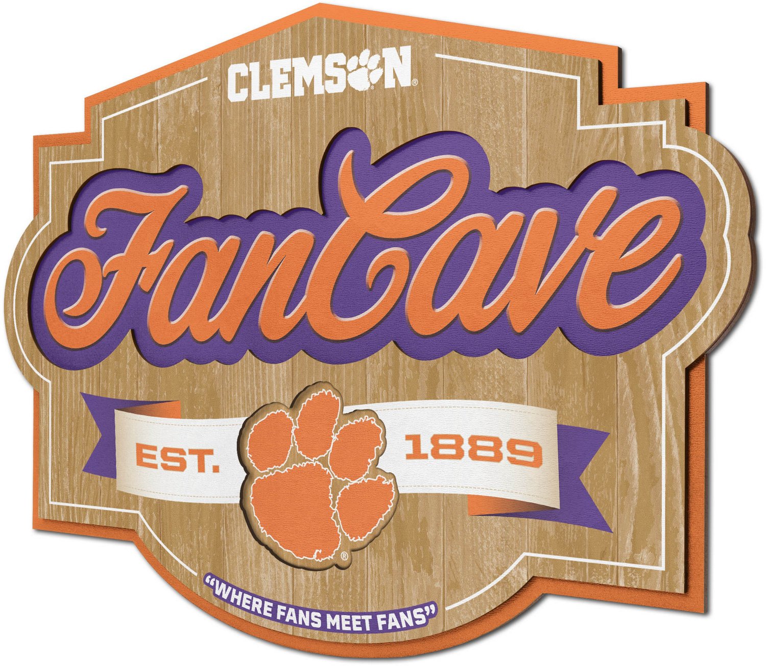 YouTheFan Clemson University Fan Cave Sign