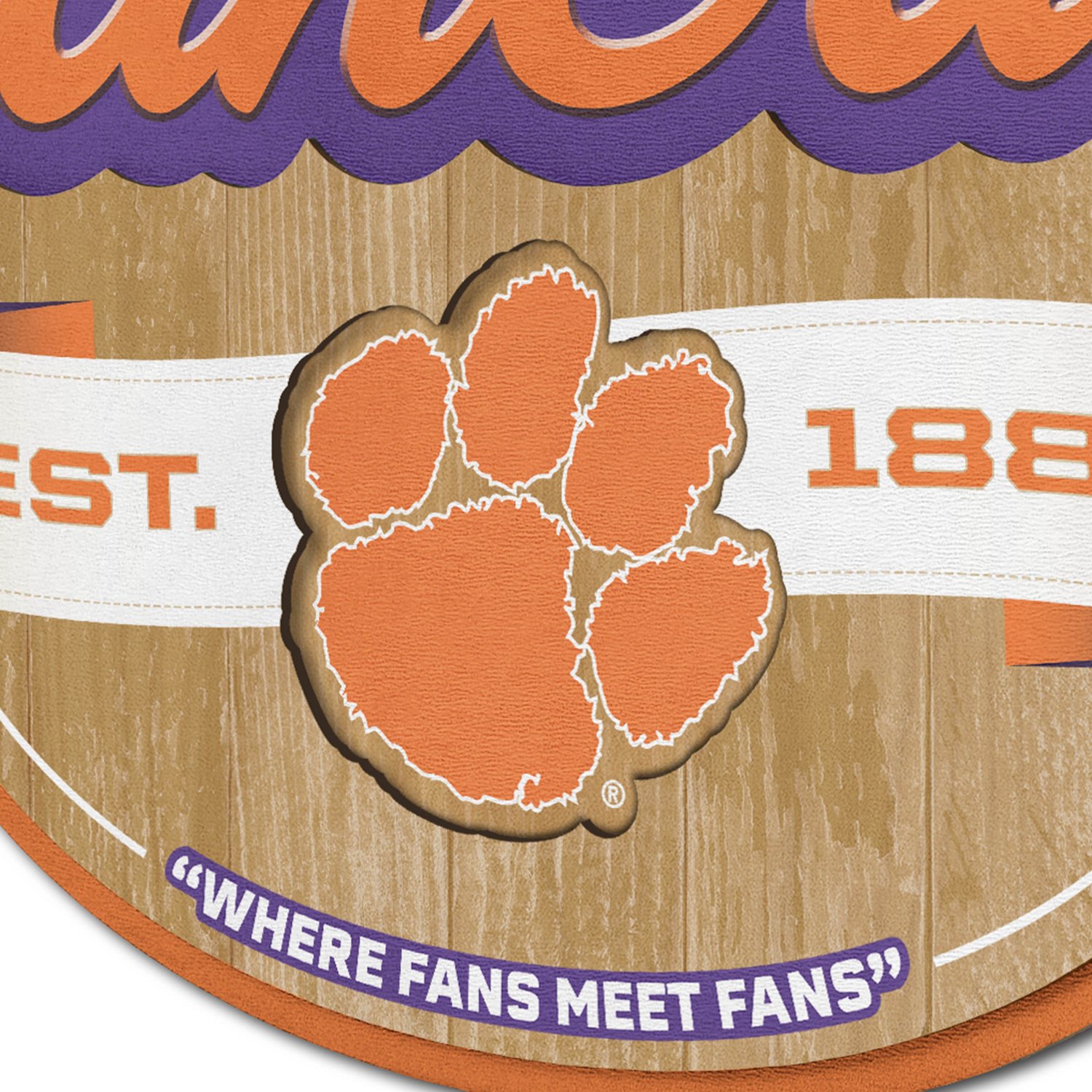YouTheFan Clemson University Fan Cave Sign  - view number 3