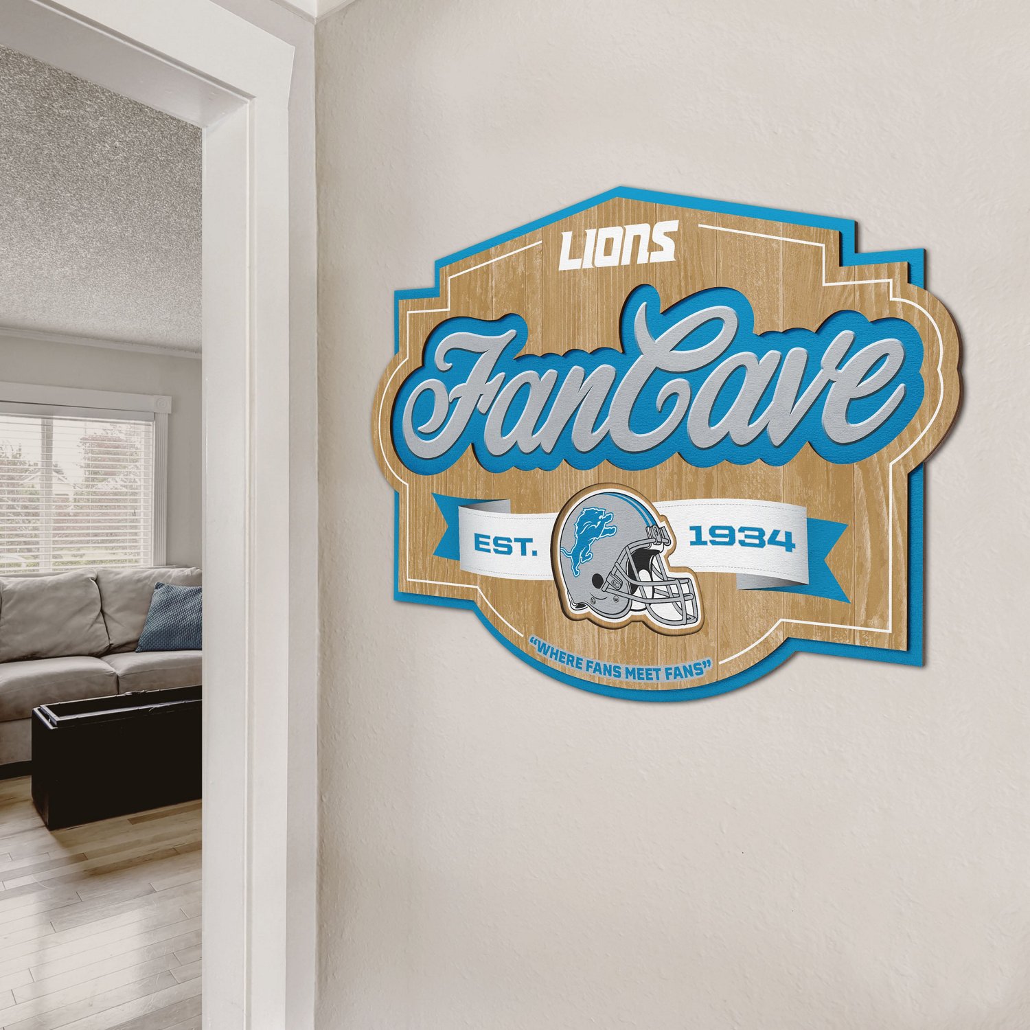 YouTheFan Detroit Lions Fan Cave Sign  - view number 5