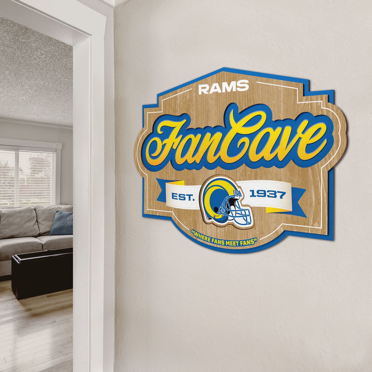 YouTheFan Los Angeles Rams Fan Cave Sign                                                                                         - view number 5