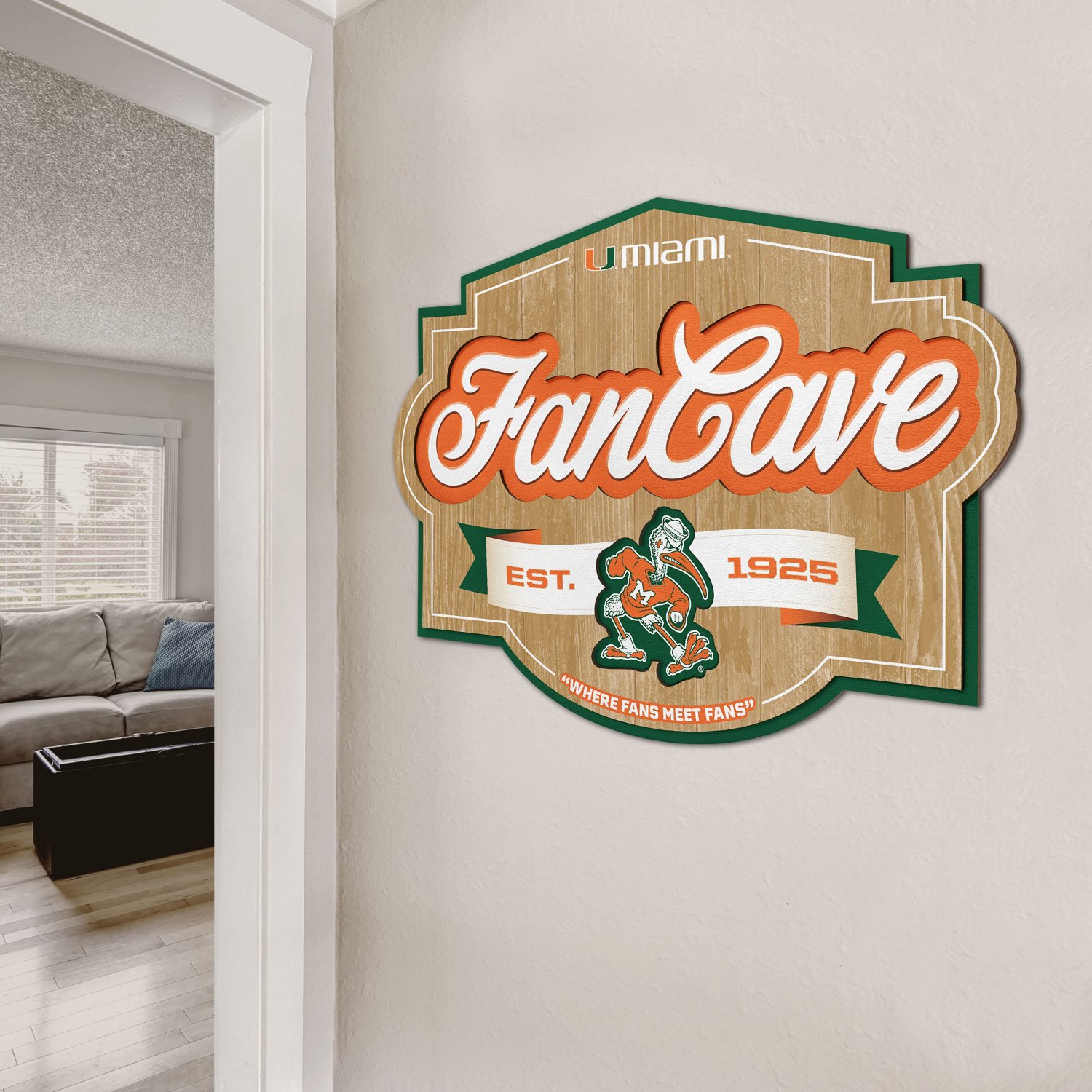 YouTheFan University of Miami Fan Cave Sign  - view number 5