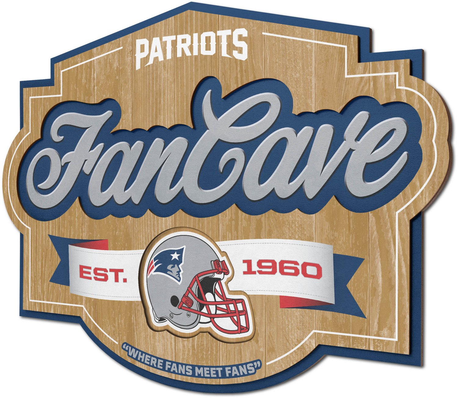 YouTheFan New England Patriots Fan Cave Sign                                                                                     - view number 1