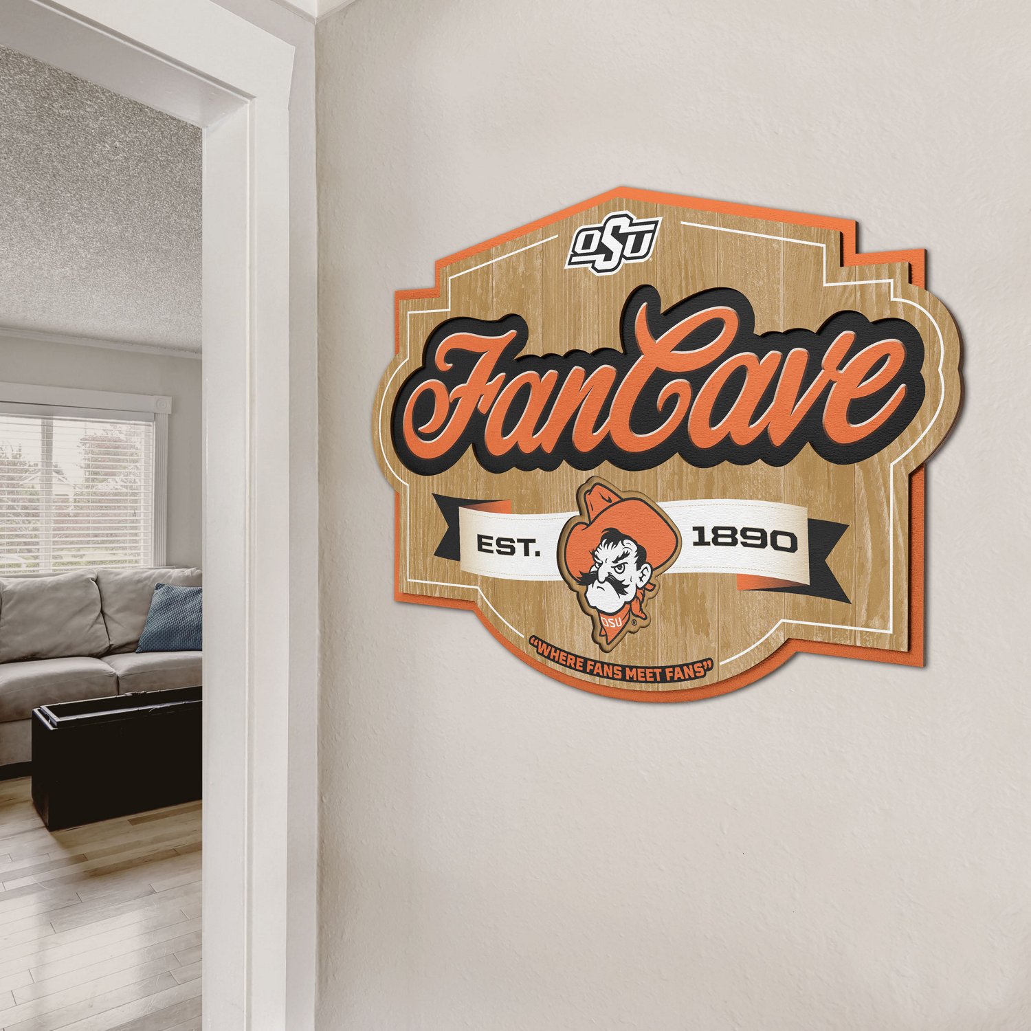 YouTheFan Oklahoma State University Fan Cave Sign  - view number 5