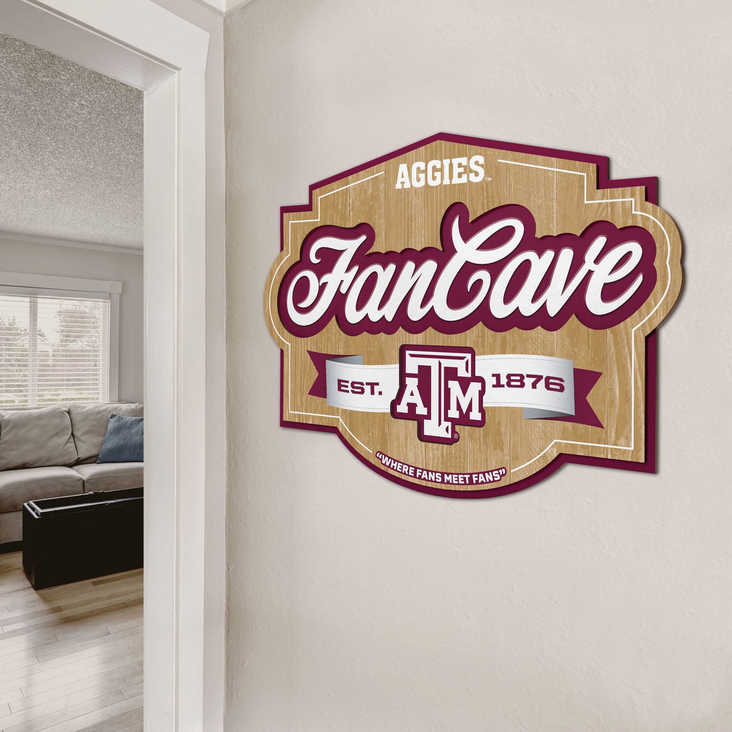 YouTheFan Texas A&M University Fan Cave Sign  - view number 5